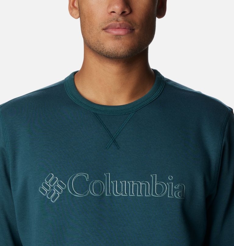 M Columbia Logo Fleece Crew | 414 | S, Color: Night Wave, CSC Branded Shadow Logo, image 4