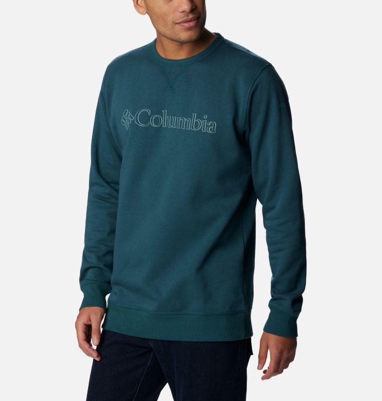 M Columbia Logo Fleece Crew | 414 | S, Color: Night Wave, CSC Branded Shadow Logo, image 5
