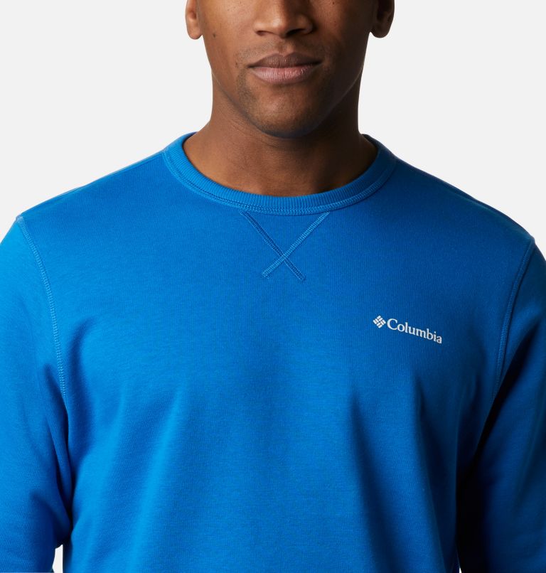 M Columbia&trade; Logo Fleece Crew | 432 | L Men's Columbia&trade; Logo Fleece Crew, Bright Indigo, White, a2