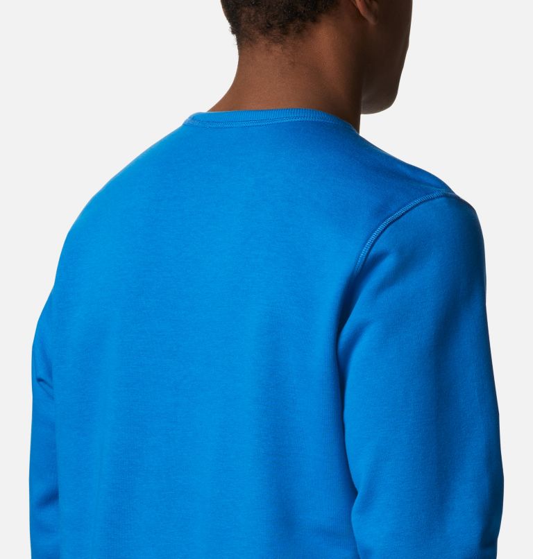 M Columbia&trade; Logo Fleece Crew | 432 | L Men's Columbia&trade; Logo Fleece Crew, Bright Indigo, White, a3