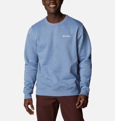 Men's Columbia&trade; Logo Fleece Crew M Columbia&trade; Logo Fleece Crew | 101 | S, Bluestone Heather Block Print, front