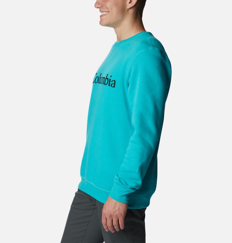 M Columbia Logo Fleece Crew | 454 | M, Color: Bright Aqua, CSC Branded Logo, image 3