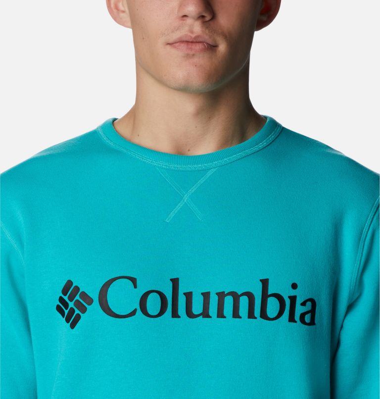 M Columbia Logo Fleece Crew | 454 | M, Color: Bright Aqua, CSC Branded Logo, image 4