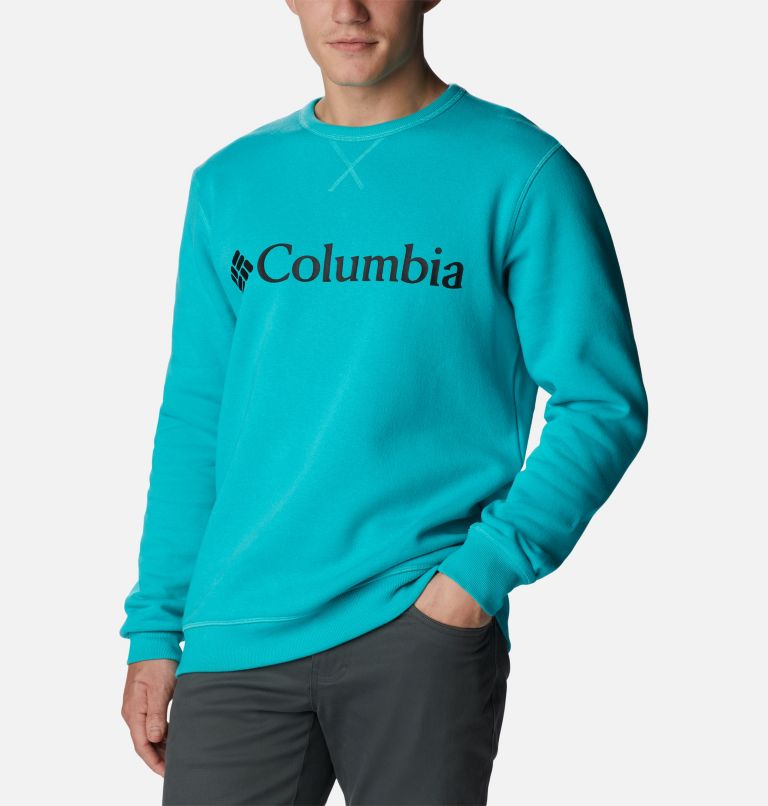M Columbia Logo Fleece Crew | 454 | M, Color: Bright Aqua, CSC Branded Logo, image 5