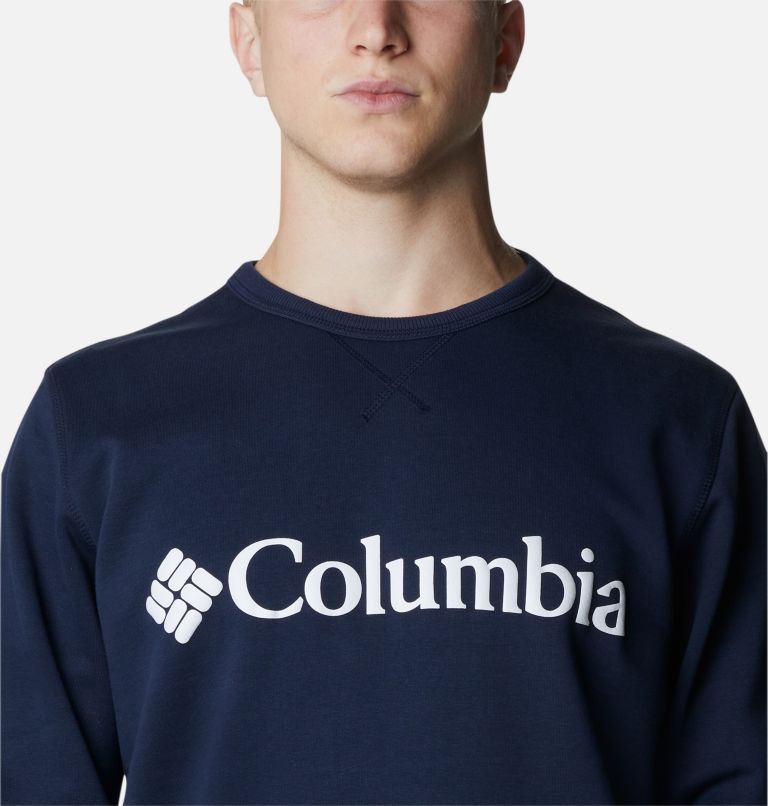 Men's Columbia Logo Fleece Crew, Color: Collegiate Navy, CSC Branded Logo, image 4