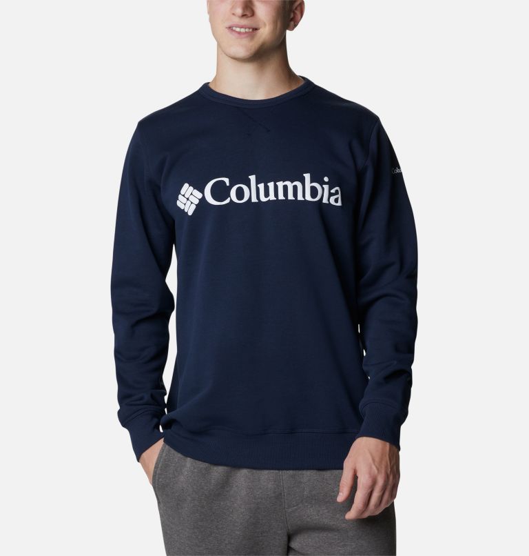 Men's Columbia Logo Fleece Crew, Color: Collegiate Navy, CSC Branded Logo