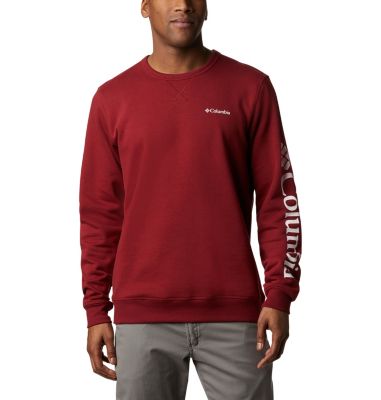 Men's Columbia&trade; Logo Fleece Crew M Columbia&trade; Logo Fleece Crew | 101 | S, Red Jasper, White, front