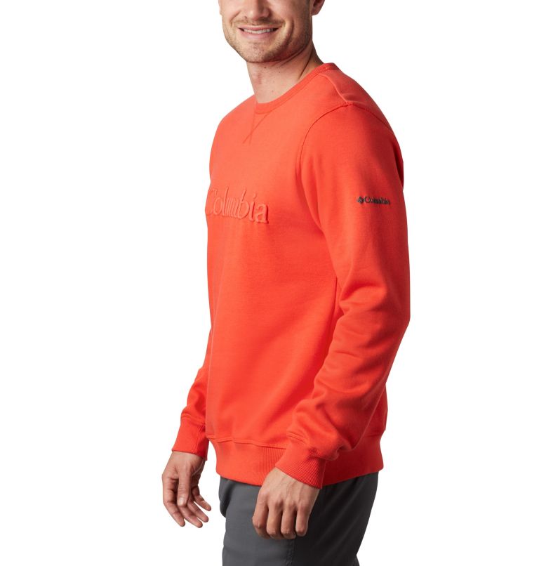 M Columbia&trade; Logo Fleece Crew | 845 | S Men's Columbia&trade; Logo Fleece Crew, Wildfire, Fossil, a1