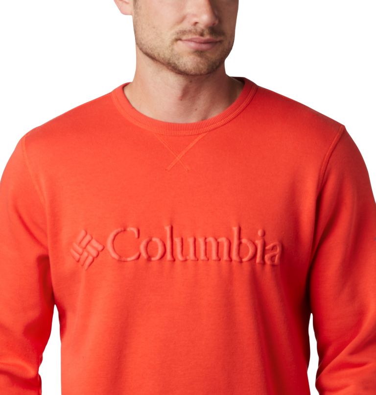 M Columbia&trade; Logo Fleece Crew | 845 | S Men's Columbia&trade; Logo Fleece Crew, Wildfire, Fossil, a2