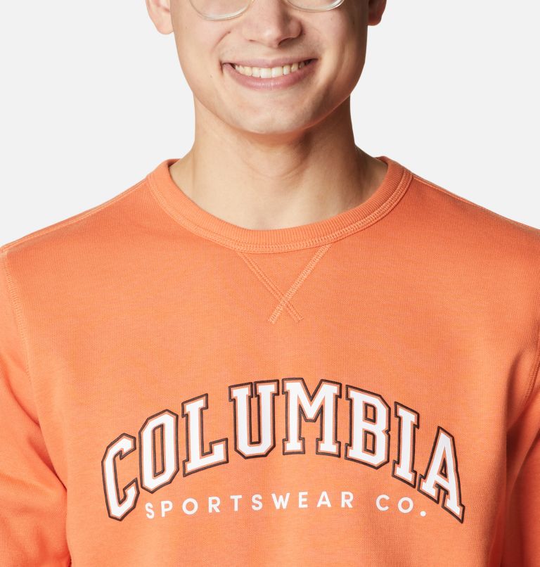 Men's Columbia Logo Fleece Crew, Color: Desert Orange, CSC Varsity Arch 2, image 4