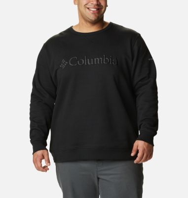 Men's Columbia&trade; Logo Fleece Crew &ndash; Extended Size M Columbia&trade; Logo Fleece Crew | 011 | 4X, Black Puff Logo, front
