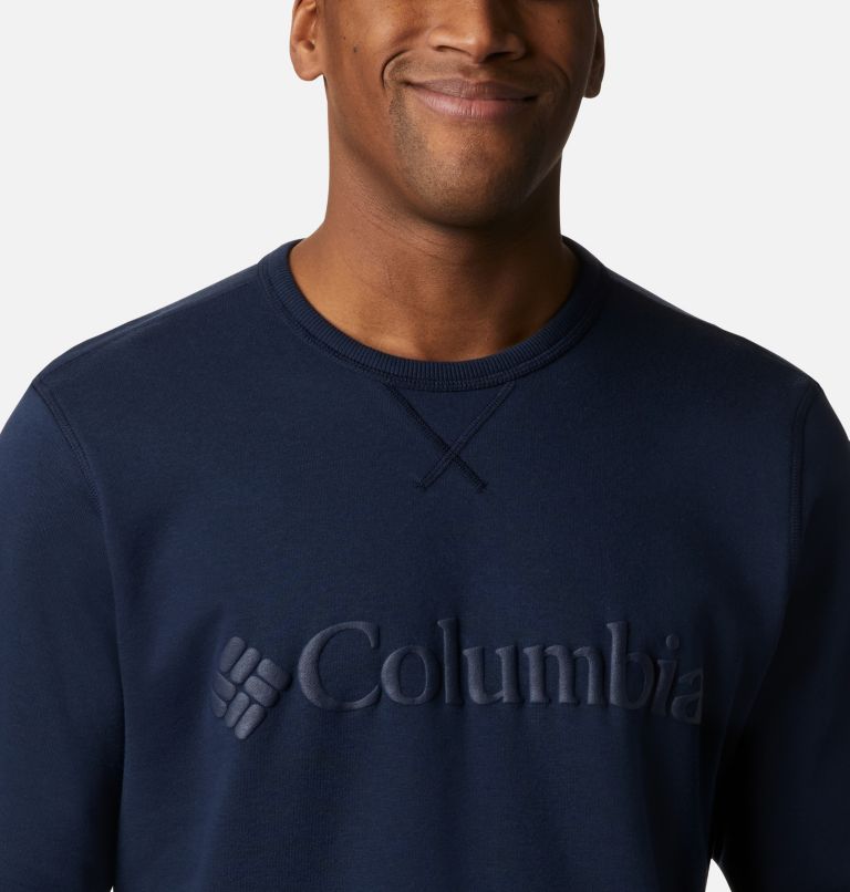 Men's Columbia Logo Fleece Crew – Big, Color: Collegiate Navy Puff Logo, image 4