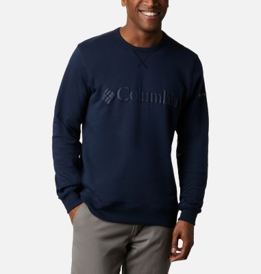 Men's Columbia&trade; Logo Fleece Crew &ndash; Extended Size M Columbia&trade; Logo Fleece Crew | 011 | 4X, Collegiate Navy Puff Logo, front