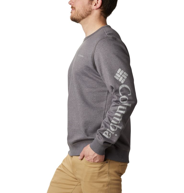 Men's Columbia Logo Fleece Crew – Tall, Color: City Grey Hthr, CSC Sleeve Logo