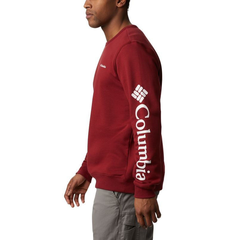 Men's Columbia Logo Fleece Crew – Tall, Color: Red Jasper, White, image 3