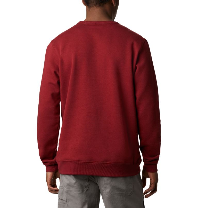 Men's Columbia Logo Fleece Crew – Tall, Color: Red Jasper, White, image 2
