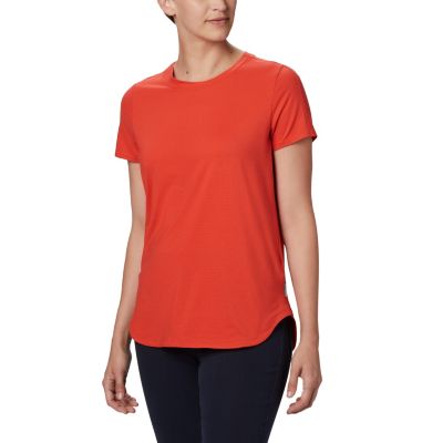 Women's Firwood Camp&trade; T-Shirt Firwood Camp&trade; II SS Tee | 847 | L, Bright Poppy Small Stripe, front