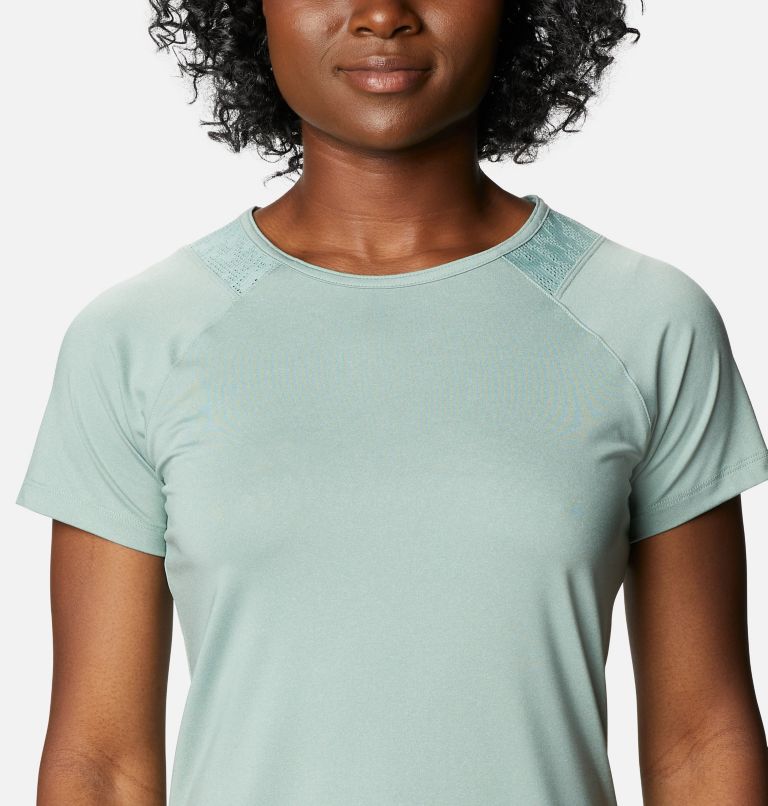 Women's Peak To Point II Technical T-Shirt, Color: Aqua Tone Heather, image 4