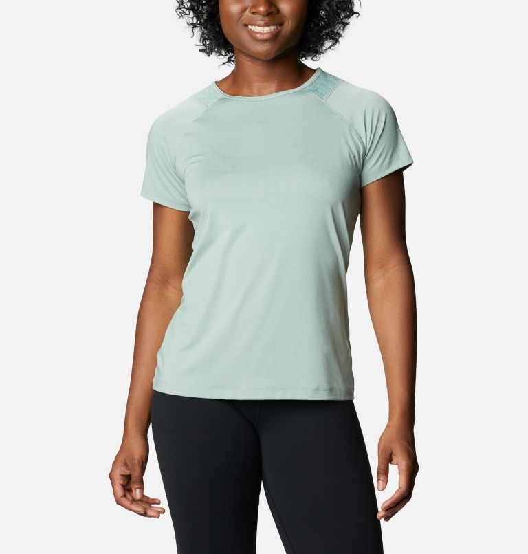 Women's Peak To Point II Technical T-Shirt, Color: Aqua Tone Heather, image 1