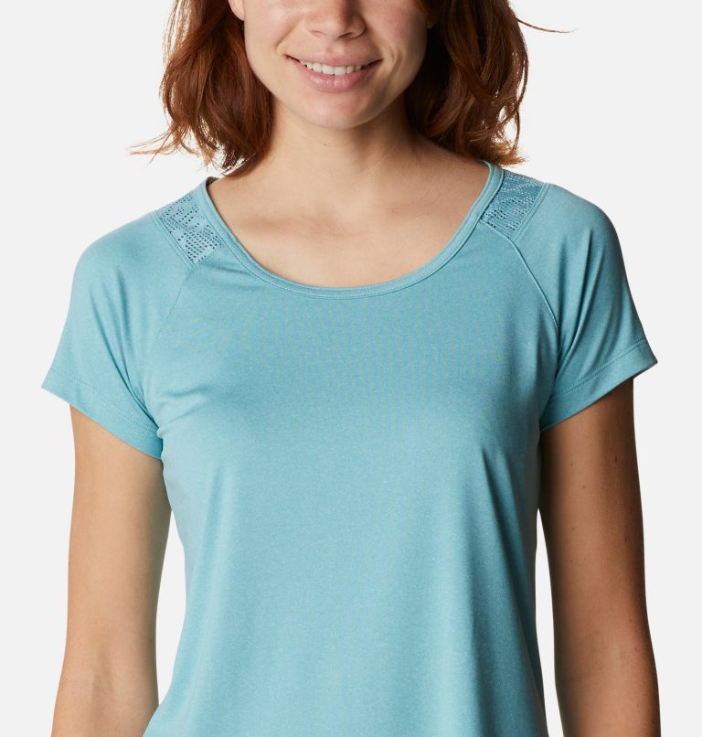 Thumbnail: Women's Peak To Point II Technical T-Shirt, Color: Sea Wave Heather, image 4