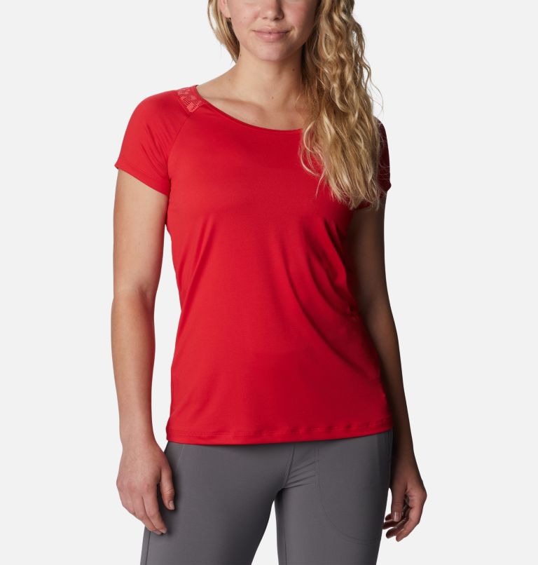 Thumbnail: Peak to Point technisches T-Shirt für Damen, Color: Red Lily, image 1