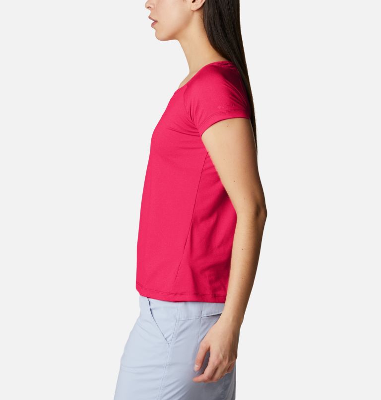 T-shirt Technique Peak to Point Femme, Color: Red Hibiscus Heather, image 3