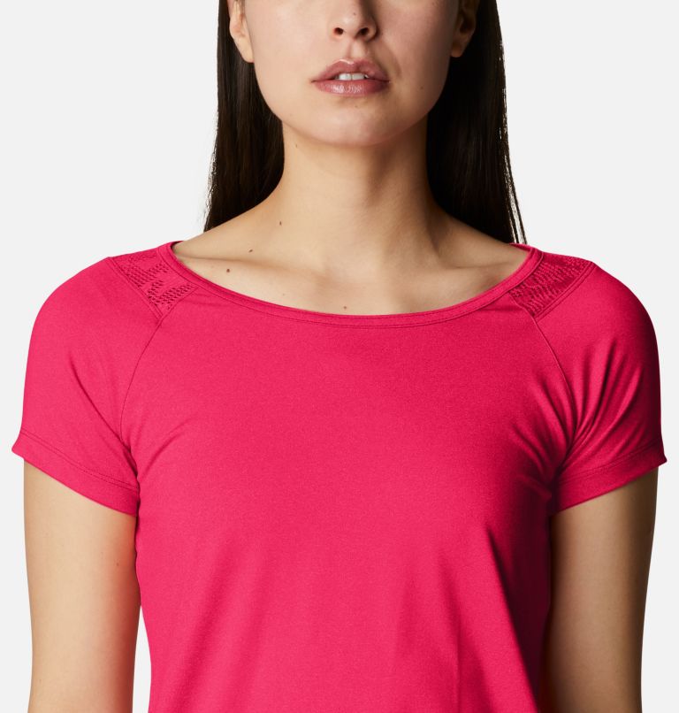 T-shirt Technique Peak to Point Femme, Color: Red Hibiscus Heather, image 4