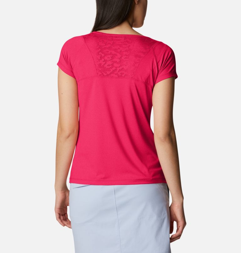 Thumbnail: Women's Peak To Point II Technical T-Shirt, Color: Red Hibiscus Heather, image 2