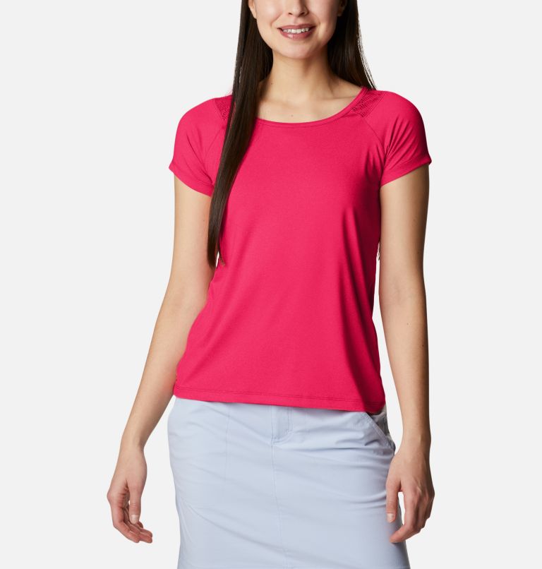 T-shirt Technique Peak to Point Femme, Color: Red Hibiscus Heather, image 1
