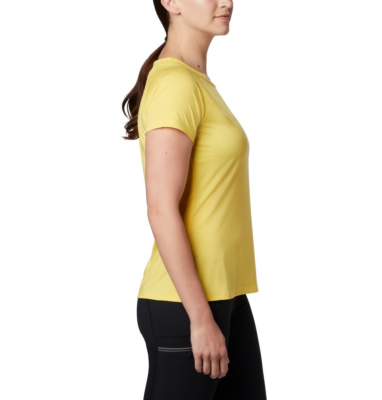 Women's Peak To Point II Technical T-Shirt, Color: Buttercup Heather, image 3