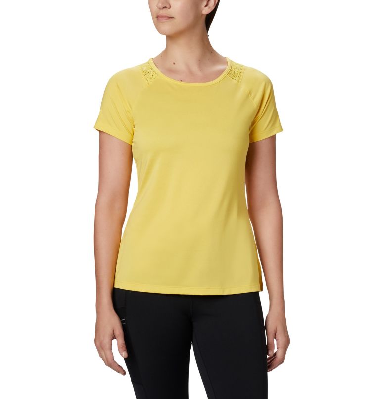 Women's Peak To Point II Technical T-Shirt, Color: Buttercup Heather, image 1
