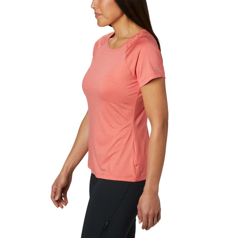Thumbnail: Peak to Point technisches T-Shirt für Damen, Color: Bright Poppy Heather, image 3