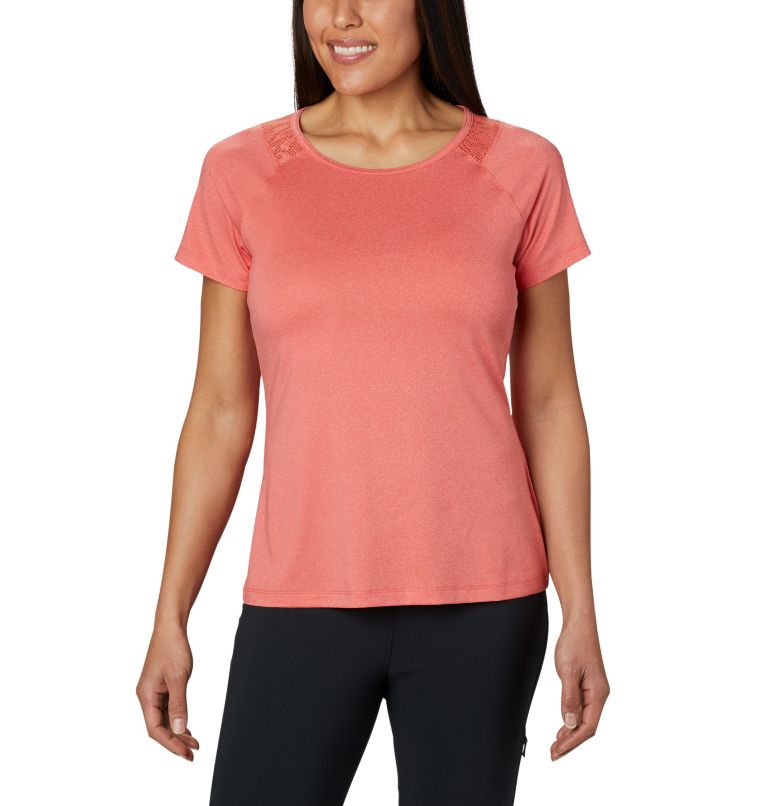 Thumbnail: Women's Peak To Point II Technical T-Shirt, Color: Bright Poppy Heather, image 1