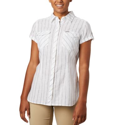 Chemise Manches Courtes Camp Henry&trade; II Femme Camp Henry&trade; II SS Shirt | 384 | S, White Stripe, front