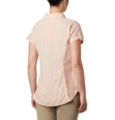 Chemise Manches Courtes Camp Henry&trade; II Femme Camp Henry&trade; II SS Shirt | 384 | S, Peach Cloud Stripe, back