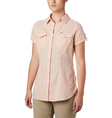 Chemise Manches Courtes Camp Henry&trade; II Femme Camp Henry&trade; II SS Shirt | 384 | S, Peach Cloud Stripe, front