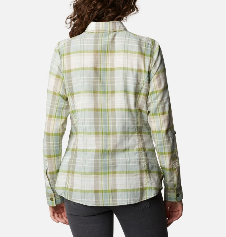 Women's Camp Henry II Shirt, Color: Stone Green Plaid, image 2