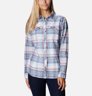 Women's Camp Henry&trade; II Shirt Camp Henry&trade; II LS Shirt | 743 | S, Faded Sky Plaid, front