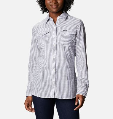 Women's Camp Henry&trade; II Shirt Camp Henry&trade; II LS Shirt | 743 | S, Nocturnal Vertical Stripe, front
