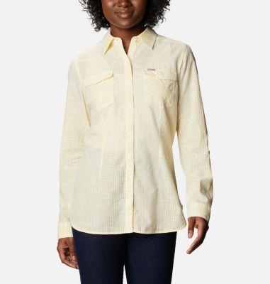 Women's Camp Henry&trade; II Shirt Camp Henry&trade; II LS Shirt | 743 | S, Sun Glow Vertical Stripe, front