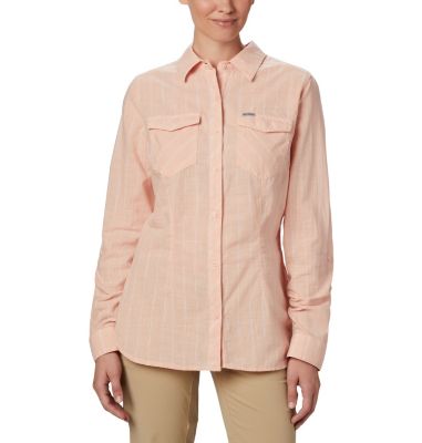 Chemise Camp Henry&trade; II Femme Camp Henry&trade; II LS Shirt | 384 | L, Peach Cloud Stripe, front