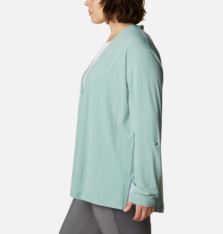 Women's Essential Elements Cardigan – Plus Size, Color: Aqua Tone, image 3