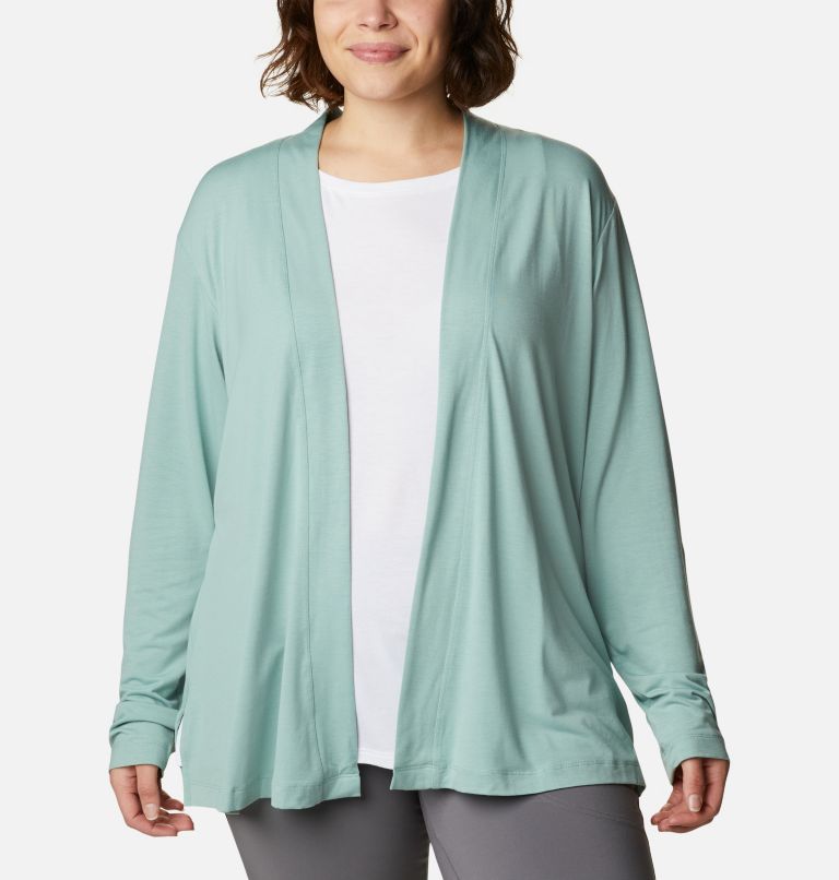 Women's Essential Elements Cardigan – Plus Size, Color: Aqua Tone, image 1