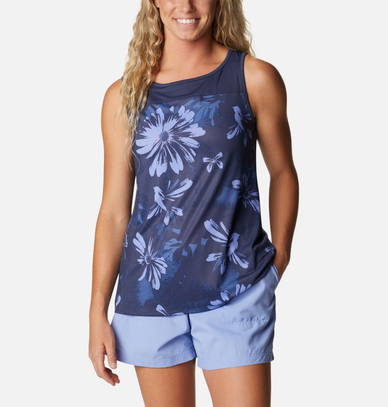 Women's Chill River Tank, Color: Nocturnal Daisy Party