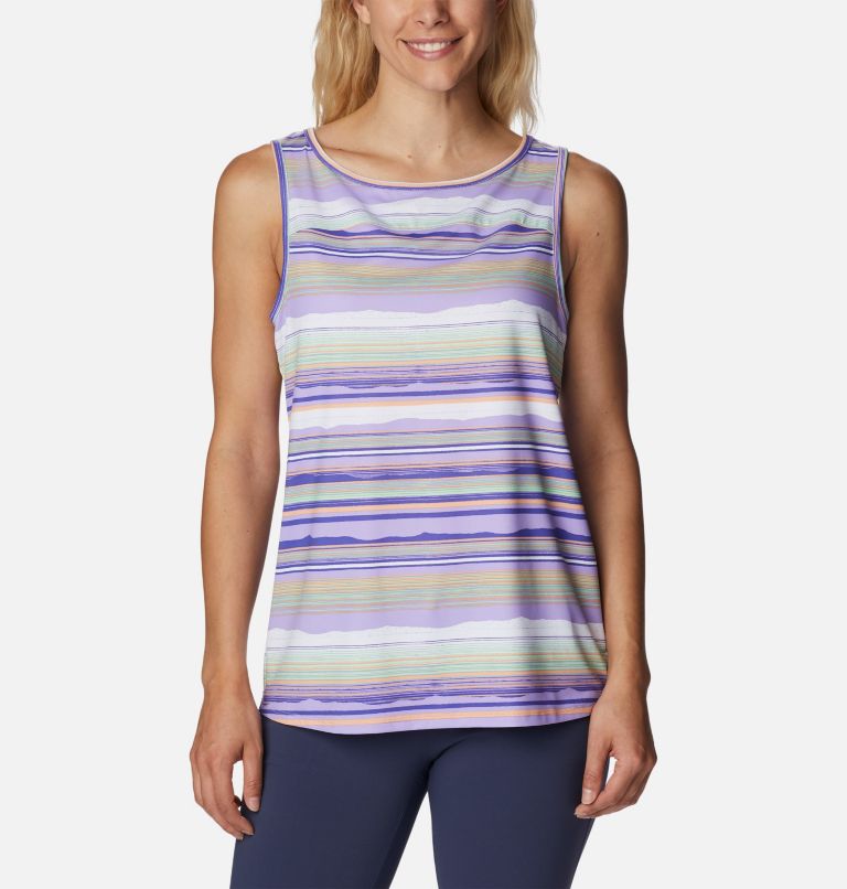 Women's Chill River Tank, Color: Frosted Purple, Horizons Stripe Multi, image 1