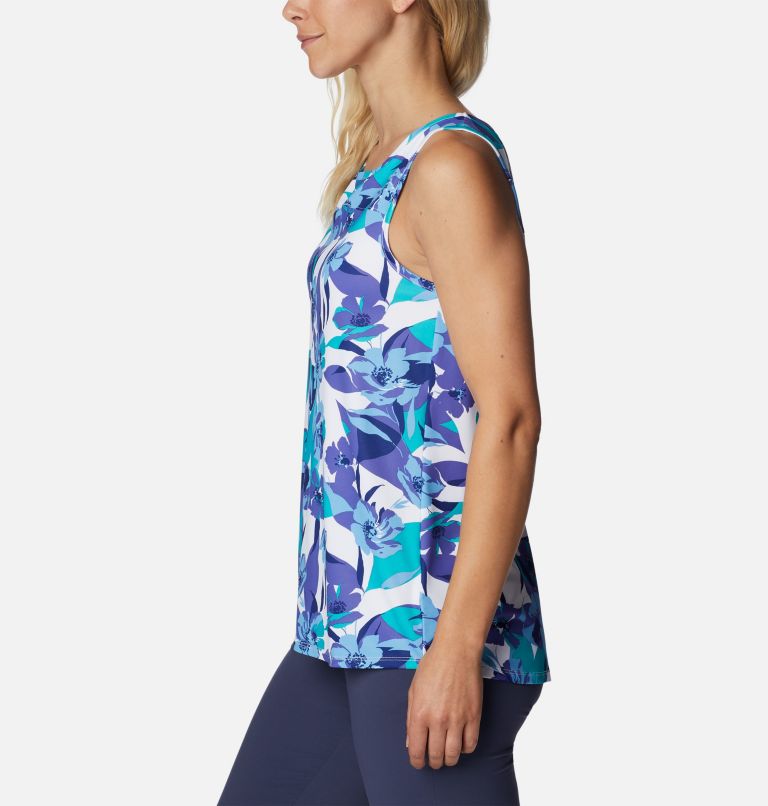 Women's Chill River Technical Tank, Color: Purple Lotus, Pop Flora, image 3