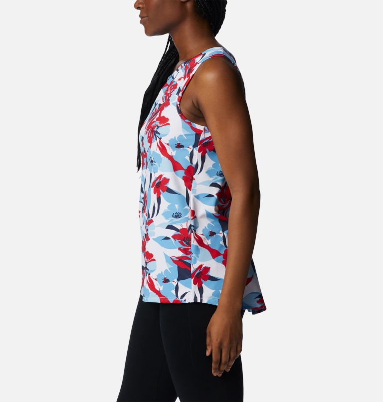 Women's Chill River Tank, Color: Red Lily, Pop Flora, image 3