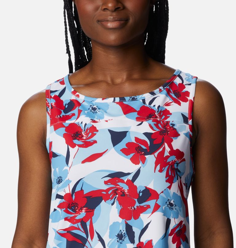 Thumbnail: Women's Chill River Technical Tank, Color: Red Lily, Pop Flora, image 4