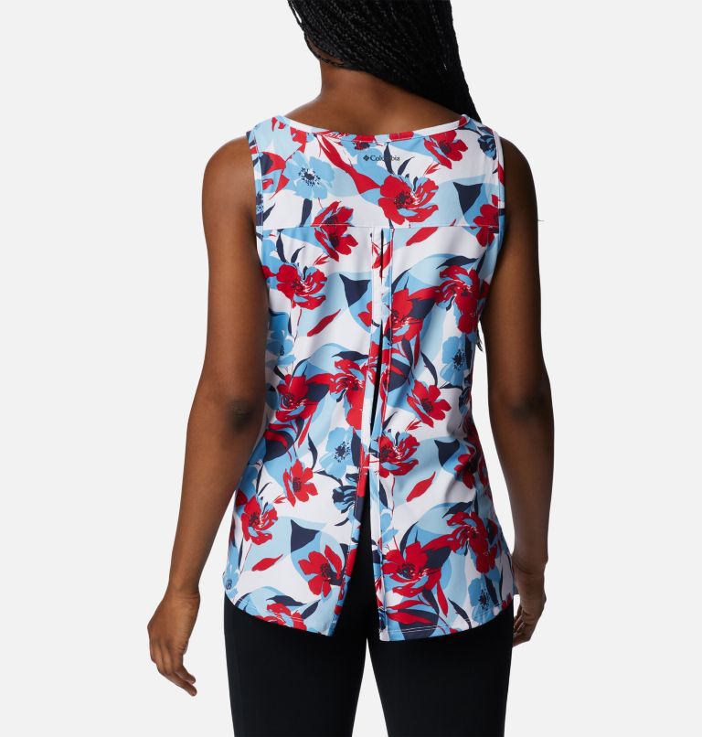 Women's Chill River Tank, Color: Red Lily, Pop Flora, image 2