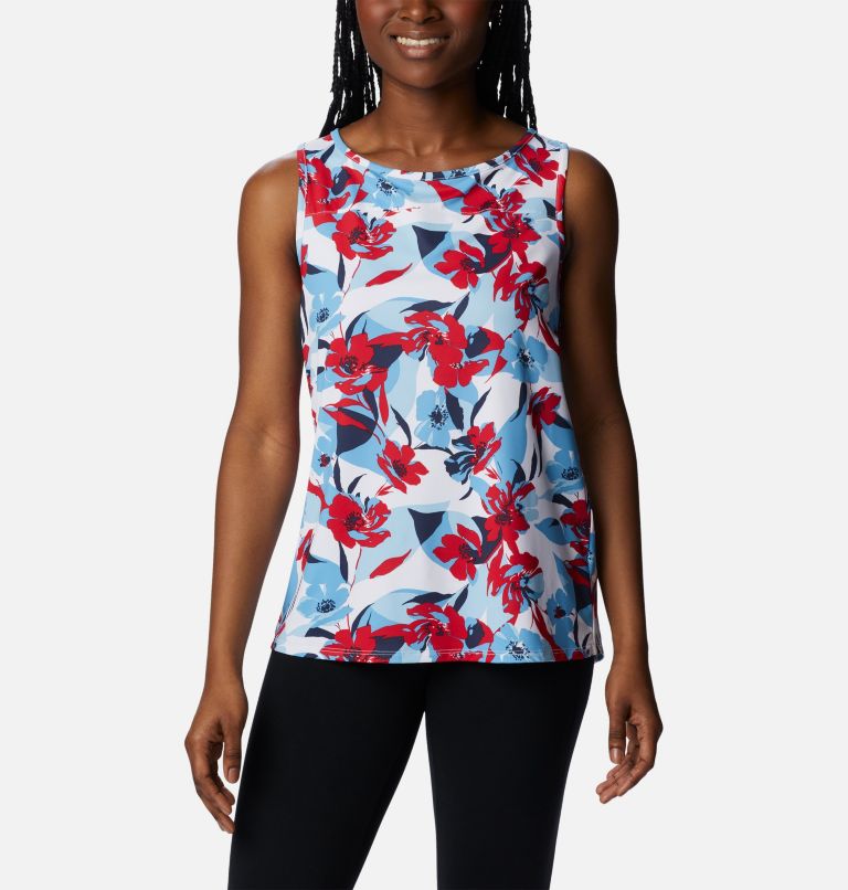 Thumbnail: Women's Chill River Tank, Color: Red Lily, Pop Flora, image 1